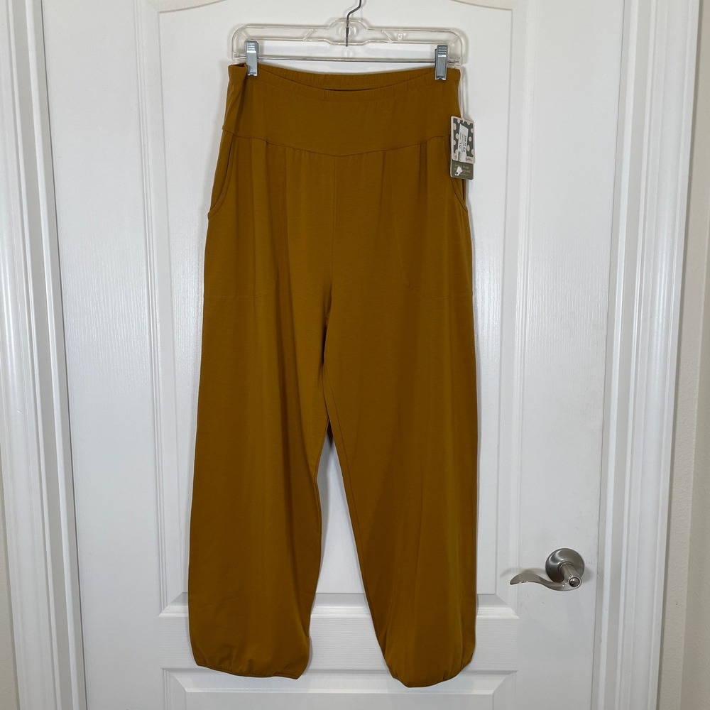Gudrun Sjoden Jersey Pants in Organic Cotton Gold-Yellow Balloon Leg NWT M